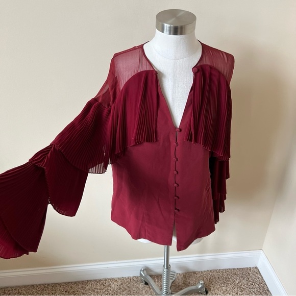 Prabal Gurung Silk Cady Ruffle Blouse 17722 - Picture 4 of 9